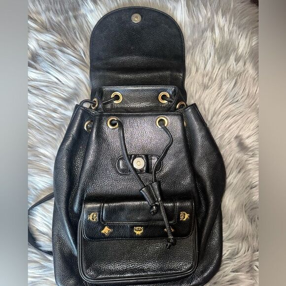 MCM black backpack with gold studs. Gorgeous bag! - Picture 4 of 12